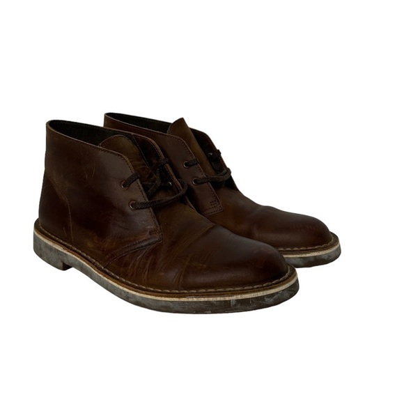 CLARKS Bushacre 3 Chukka Boot in Beeswax Brown Leather Desert Boot Mens - Picture 2 of 7